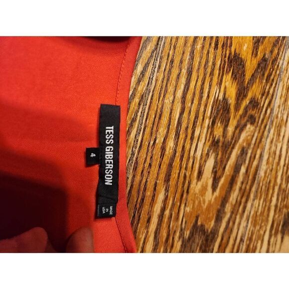 Tess Giberson red lace up neck dress sz 4 - Picture 4 of 6